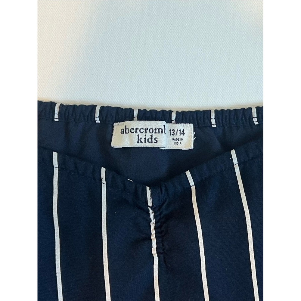 abercrombie kids Navy and White Striped Peasant Top - Picture 6 of 7